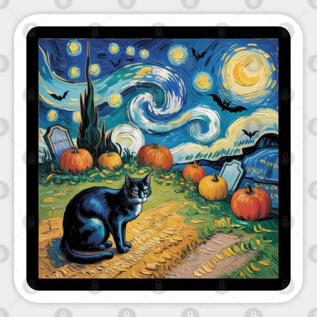 Halloween-Cat Sticker by Creatifly Graphic Tees